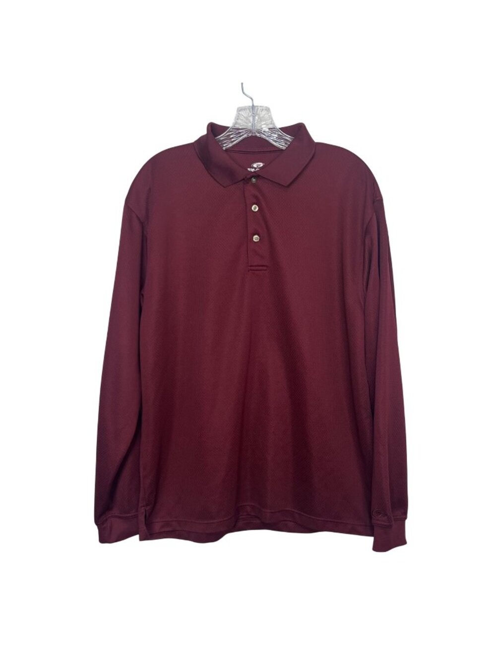 Top-Flite Long Sleeve Polo Shirt Large Maroon Golf Work Casual